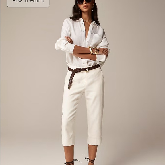 NWT JCrew Kate capri pant in stretch linen blend size 6 - Picture 2 of 7